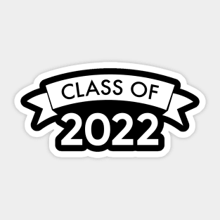 Class Of 2022. Simple Typography Black Graduation 2022 Design with Banner. Sticker